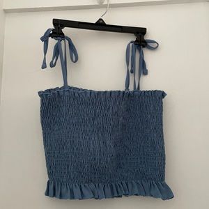 Blue tank w tie straps